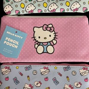 Hello kitty pink polka dot pencil bag